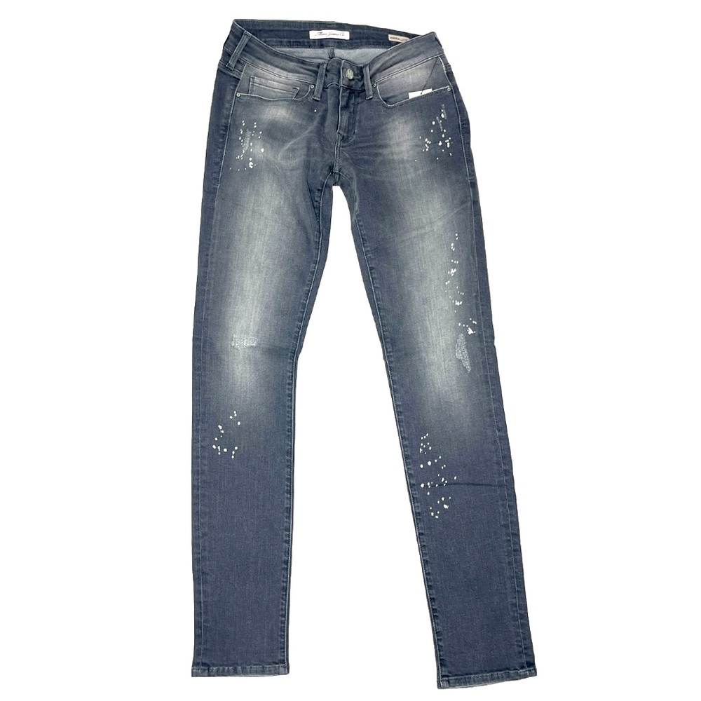NEW Mavi Serena Low Rise Super Skinny Paint Distressed Jean Sz 27x32 Charcoal